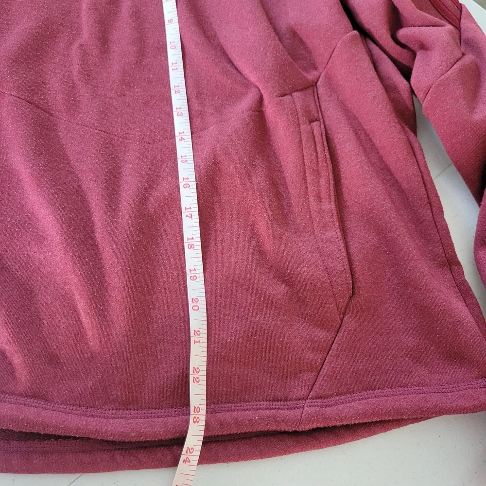 Adidas Climawarm Quarter Zip Pullover Maroon Fleece Lined Jacket Mens Large